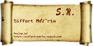 Siffert Márta névjegykártya